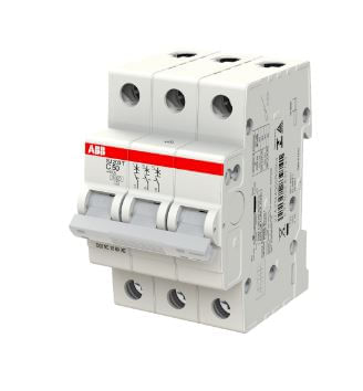 Mini Disjuntor Tripolar 63A Curva C 3KA SJ200 ABB