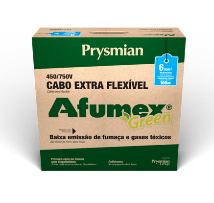 Cabo Flexivel 750V 6mm  Azul 100 Metros Afumex Prysmian